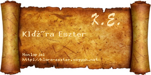 Klára Eszter névjegykártya